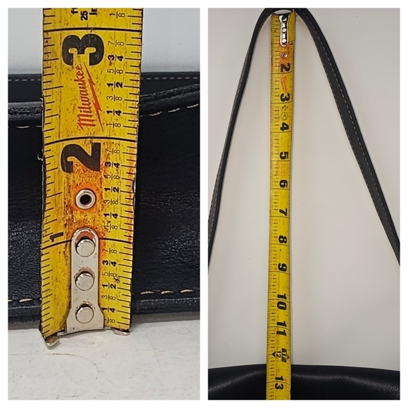 Fossil Austin Black Leather Flap Saddle Turn Lock Shoulder Bag Purse - Picture 15 of 16